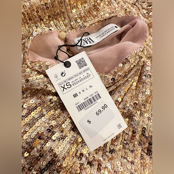 Zara Gold Sequin Mini Dress - Picture 5 of 5